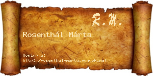 Rosenthál Márta névjegykártya